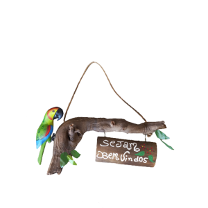 ARRANJO COM PAPAGAIO PLACA BEM VINDOS