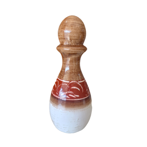 Vaso Listrado Marrom E Vinho G