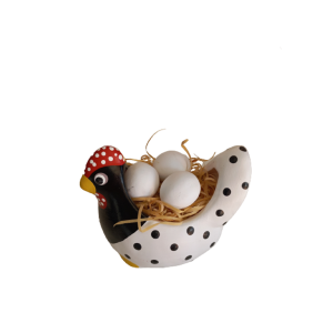 Galinha Da Angola Com Ovos Decorativa
