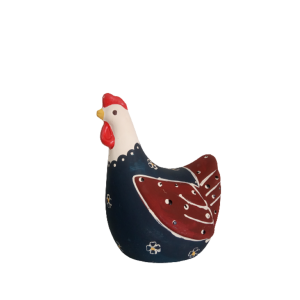 Galinha De Gesso Azul Marinho