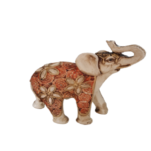ELEFANTE FLOR PEQUENO DE GESSO