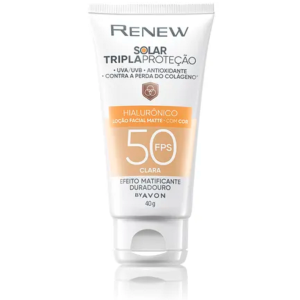 Protetor Solar Tripla Proteção com Cor Clara FPS 50 Renew