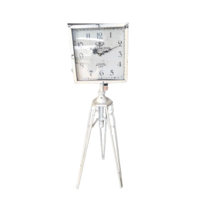 Relógio Retrô Branco Tripé