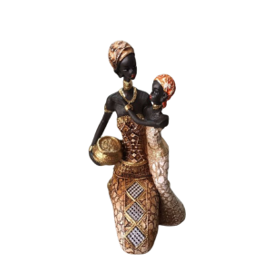 Estatueta Africana Com Filha