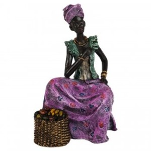 AFRICANA SENTADA DE RESINA