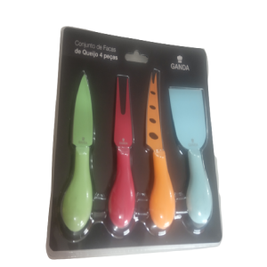 CONJUNTO  FACAS DE QUEIJO COLORIDA
