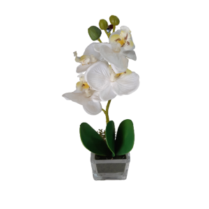 ARRANJO ORQUIDEA CETIM BRANCO