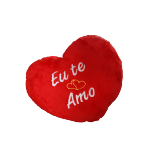 CORAÇÃO VERMELHO DE PELÚCIA GRANDE-  EU TE AMO